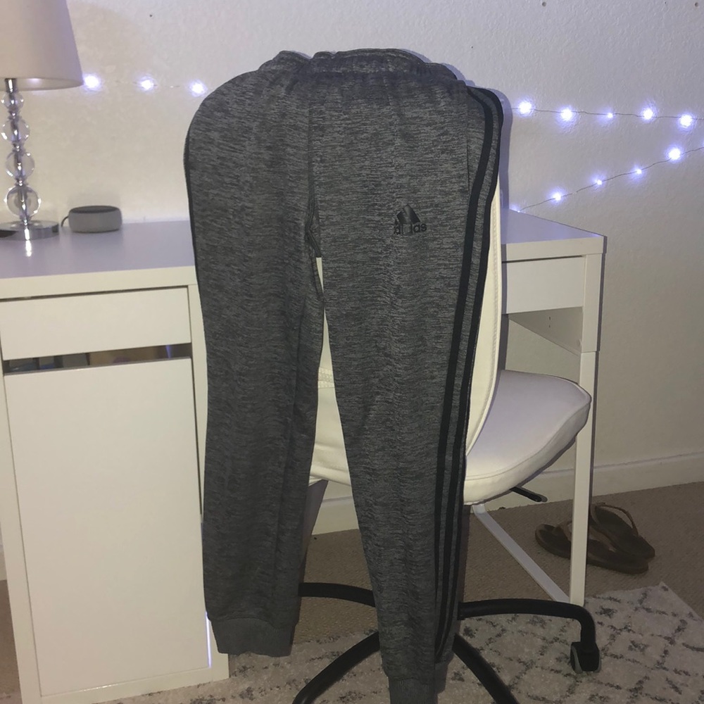 Grey/Black Adidas Sweatpants